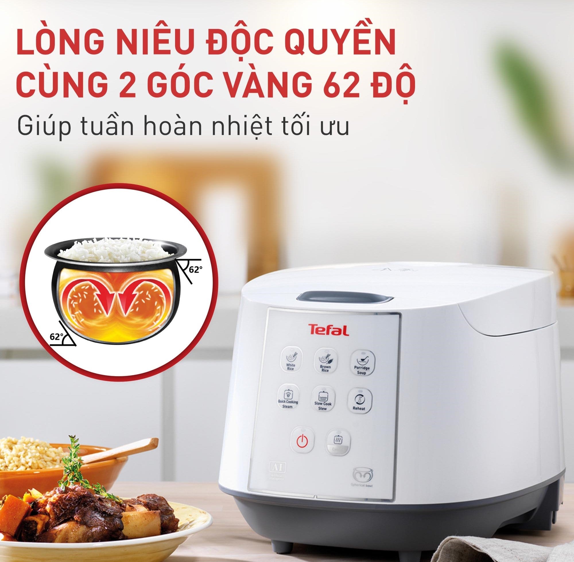 Nồi cơm điện tử Tefal Easy Rice RK732168 - 1.8L – ảnh 3