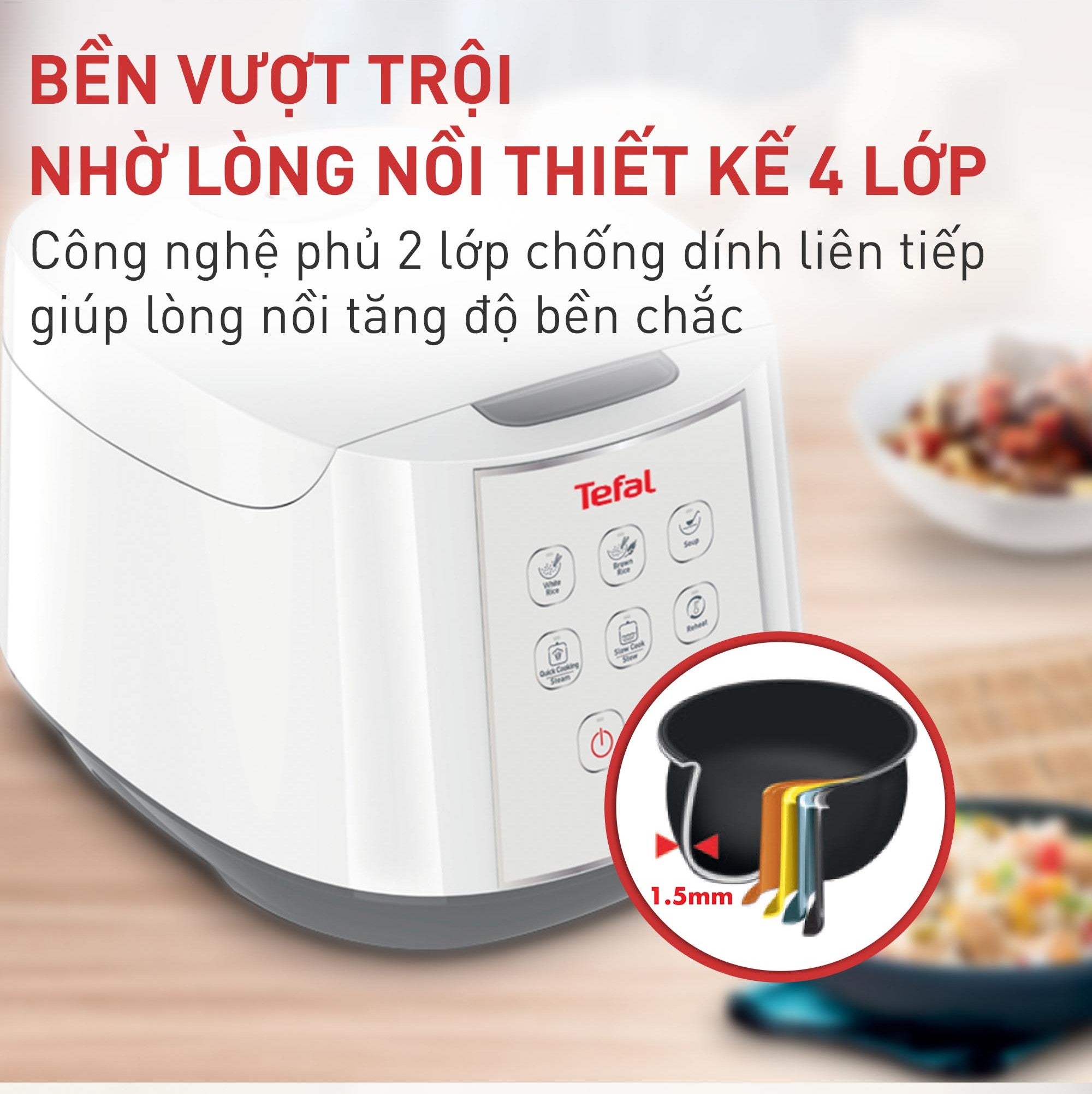 Nồi cơm điện tử Tefal Easy Rice RK732168 - 1.8L – ảnh 4