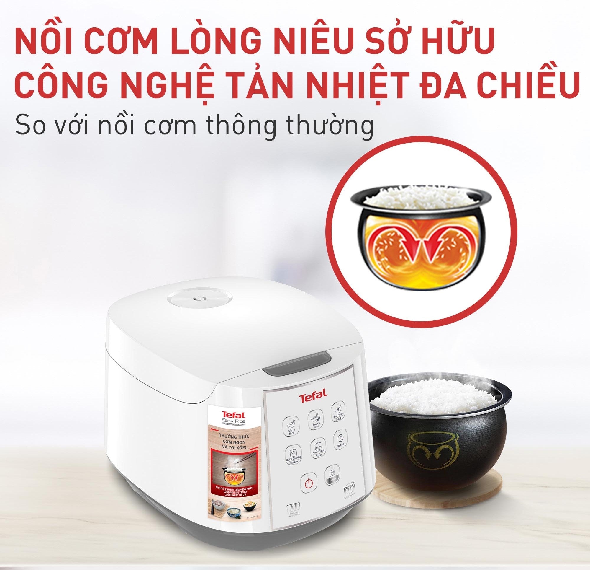 Nồi cơm điện tử Tefal Easy Rice RK732168 - 1.8L – ảnh 5