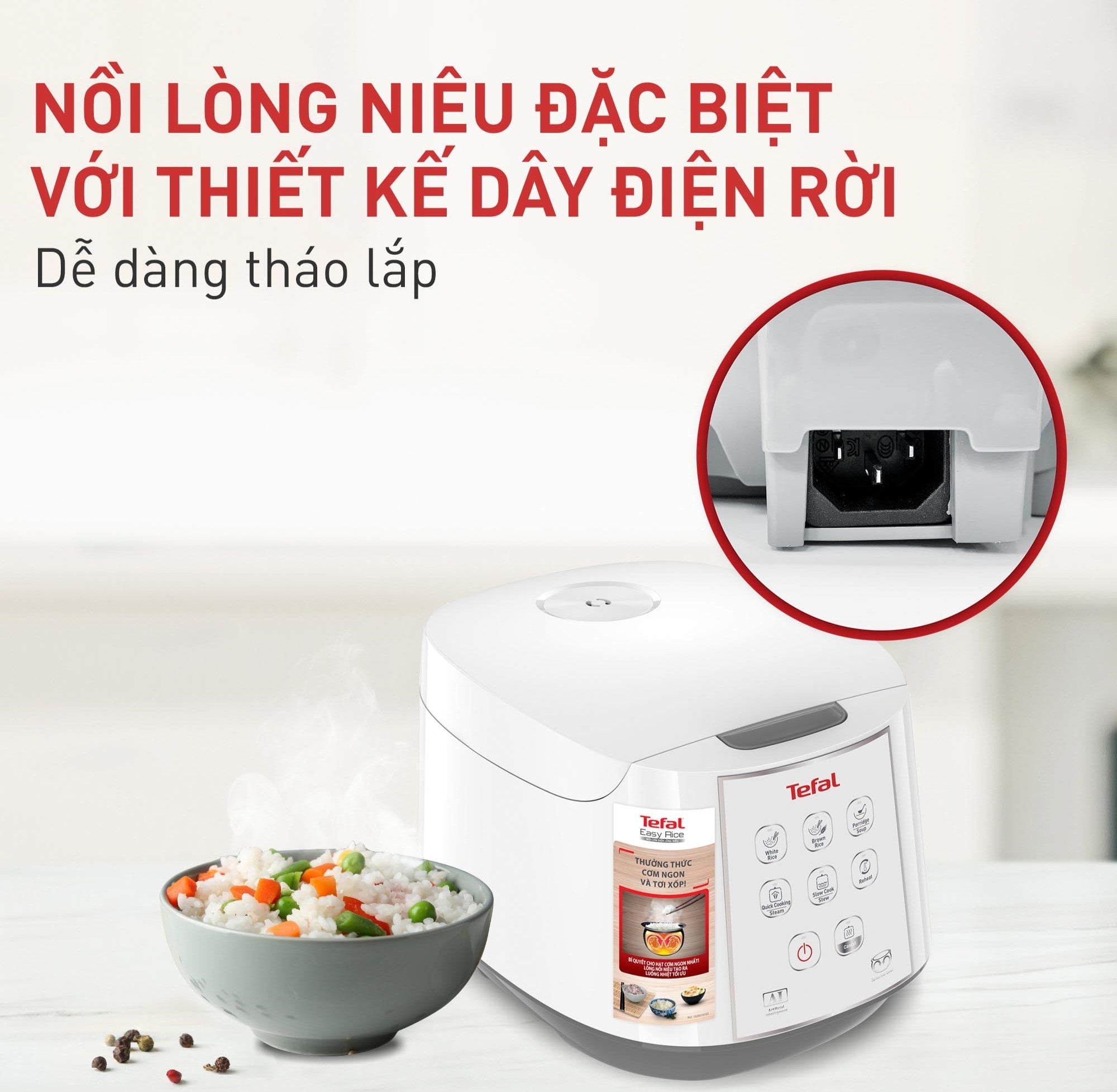 Nồi cơm điện tử Tefal Easy Rice RK732168 - 1.8L – ảnh 7