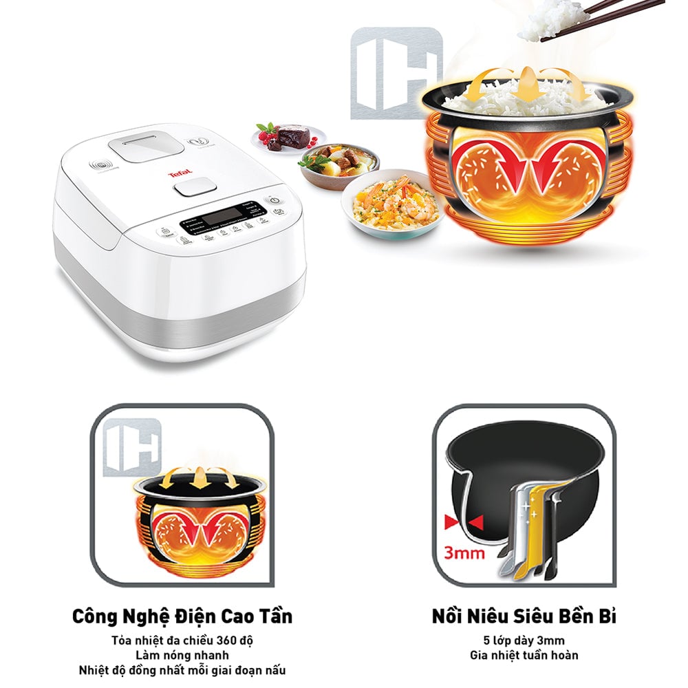 Nồi cơm cao tần Tefal RK808168 - 1.5L – ảnh 2