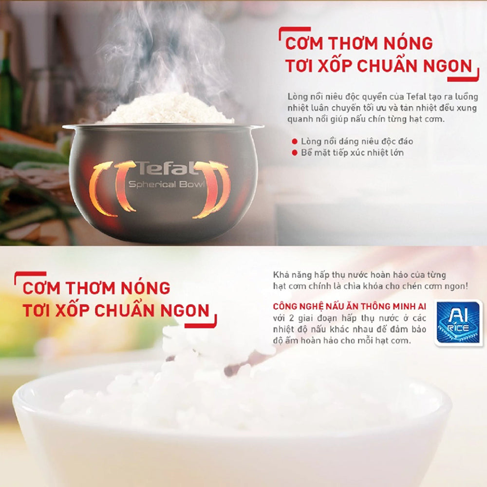 Nồi cơm điện tử Tefal Easy Rice Plus RK736B68 - 1.8L – ảnh 4