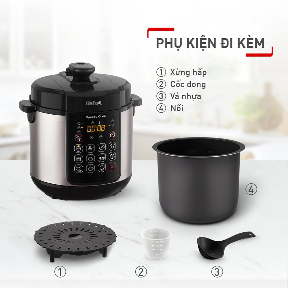 Nồi áp suất điện đa năng Tefal Speedy Cook 5L CY222D68 – ảnh 5