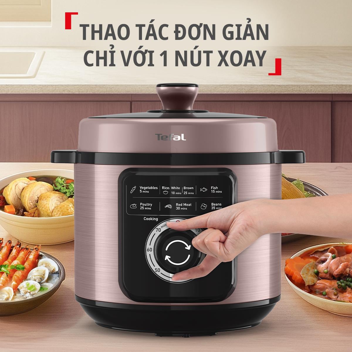 Nồi áp suất đa năng Tefal CY2116P1- 6L – ảnh 2