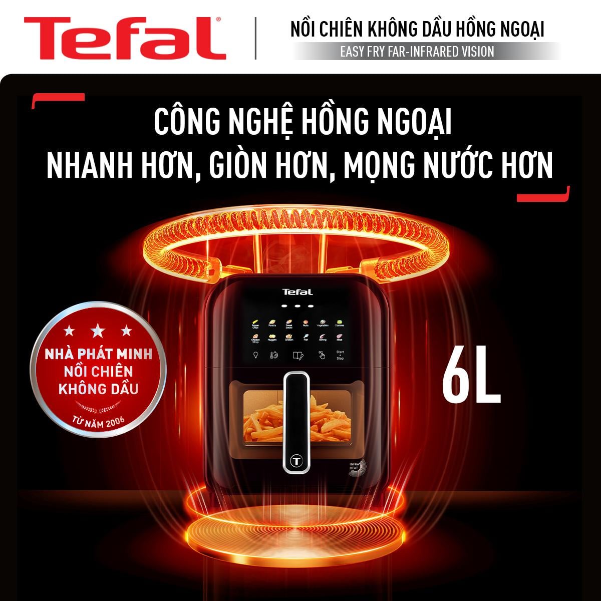 Nồi chiên không dầu Tefal Window EY821868 - 6L - Điện tử – ảnh 3
