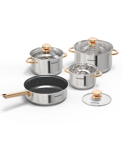 Bộ nồi chảo inox 5 đáy Sunhouse SHG789