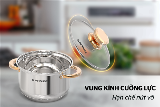 Bộ nồi chảo inox 5 đáy Sunhouse SHG789 – ảnh 3
