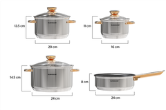 Bộ nồi chảo inox 5 đáy Sunhouse SHG789 ảnh 6