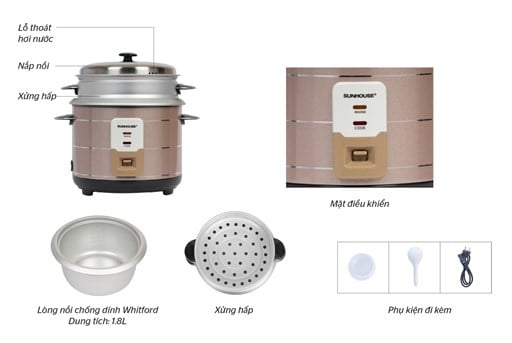 Nồi cơm điện 1.8L Sunhouse SHD8125 – ảnh 8