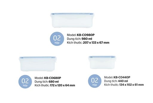 Bộ 6 hộp bảo quản thực phẩm ngăn mát biozone basic KB-CO6P01 – ảnh 7