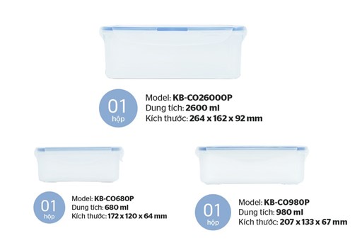 Bộ 3 hộp bảo quản thực phẩm ngăn mát biozone tiện lợi KB-CO3P02 – ảnh 7
