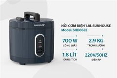 Nồi cơm điện 1.8L Sunhouse SHD8632 ảnh 7