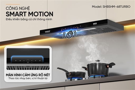 Máy hút mùi âm tủ Sunhouse SHB5HM-68TURBO – ảnh 7