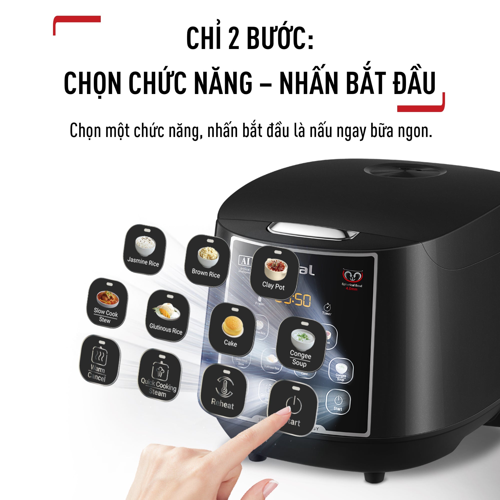 Nồi cơm điện tử Tefal EasyRice Max RK737868 - 1.8L – ảnh 7