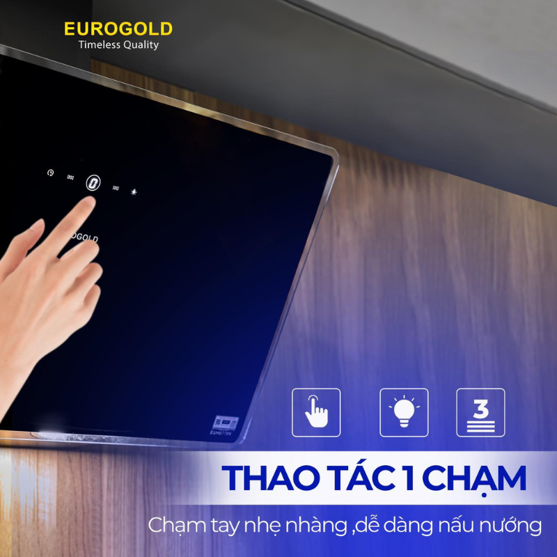 Máy hút mùi kính vát Eurogold EUH0770V - màu đen, 70cm – ảnh 2