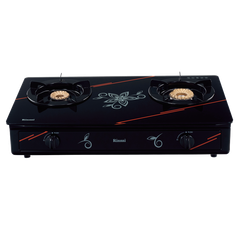 Bếp gas dương Rinnai RV-3715GL(FM) 709mm 2 lò nấu, mặt kính cường lực
