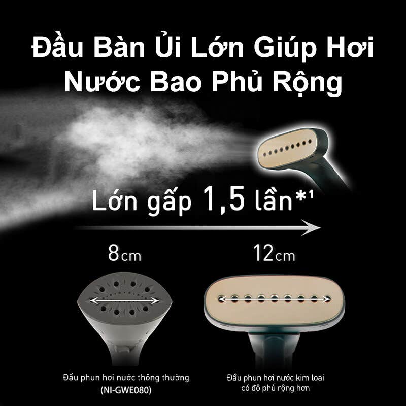 Bàn ủi cây công suất cao đến 2400 W* cùng móc treo mở rộng giúp ủi phẳng linh hoạt nhanh chóng Panasonic NI-GWG090GRA – ảnh 5
