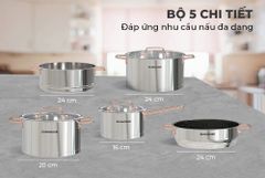 Bộ nồi chảo inox cao cấp 5 đáy Sunhouse SHG989 ảnh 7