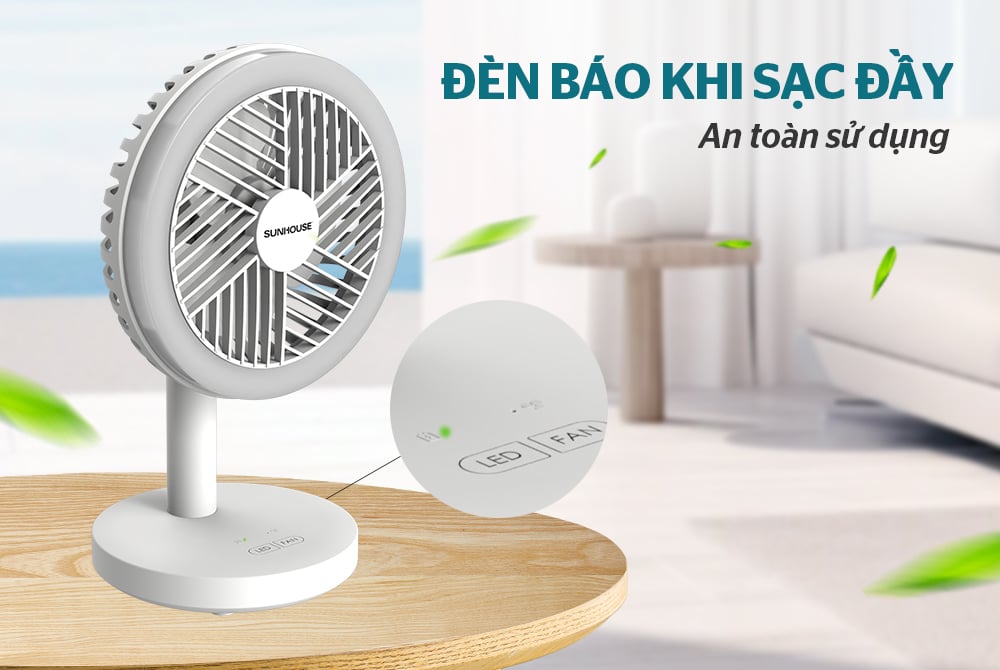 Quạt sạc mini Sunhouse SHD7114 – ảnh 8