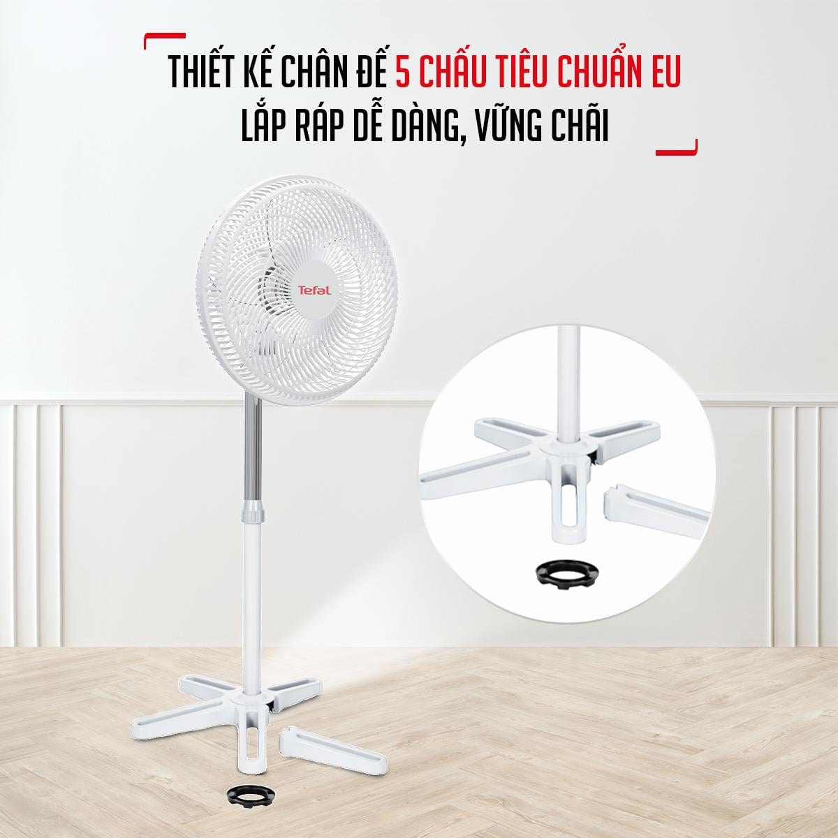 Quạt đứng Tefal Turbo Essential VH619690 - Trắng – ảnh 3