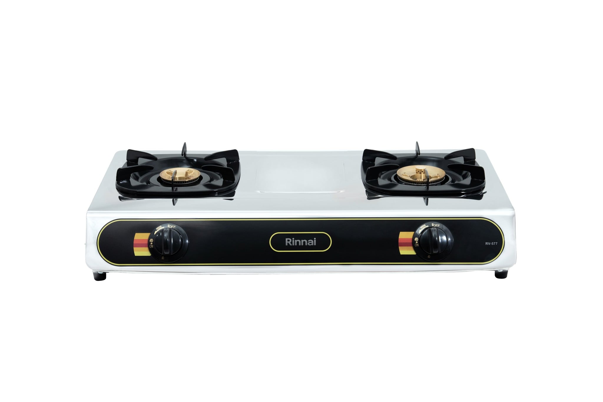 Bếp gas dương Rinnai RV-577(BK) 717mm 2 lò nấu, mặt thép không gỉ