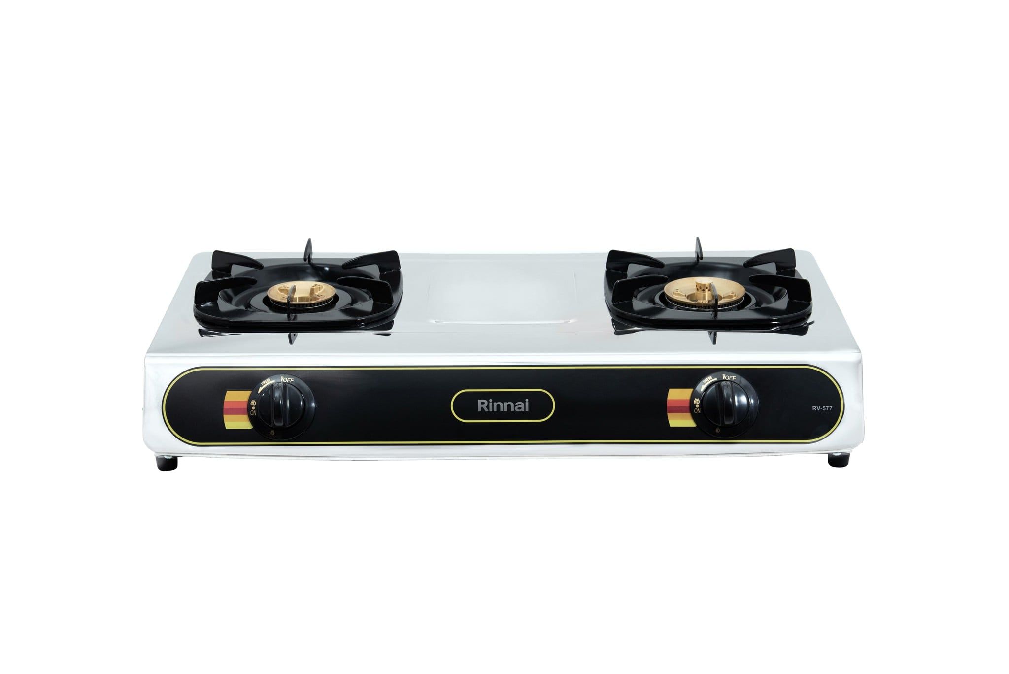 Bếp gas dương Rinnai RV-577(BK) 717mm 2 lò nấu, mặt thép không gỉ