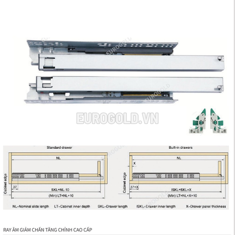 Ray âm 3D Eurogold SA3003D - dài 300mm