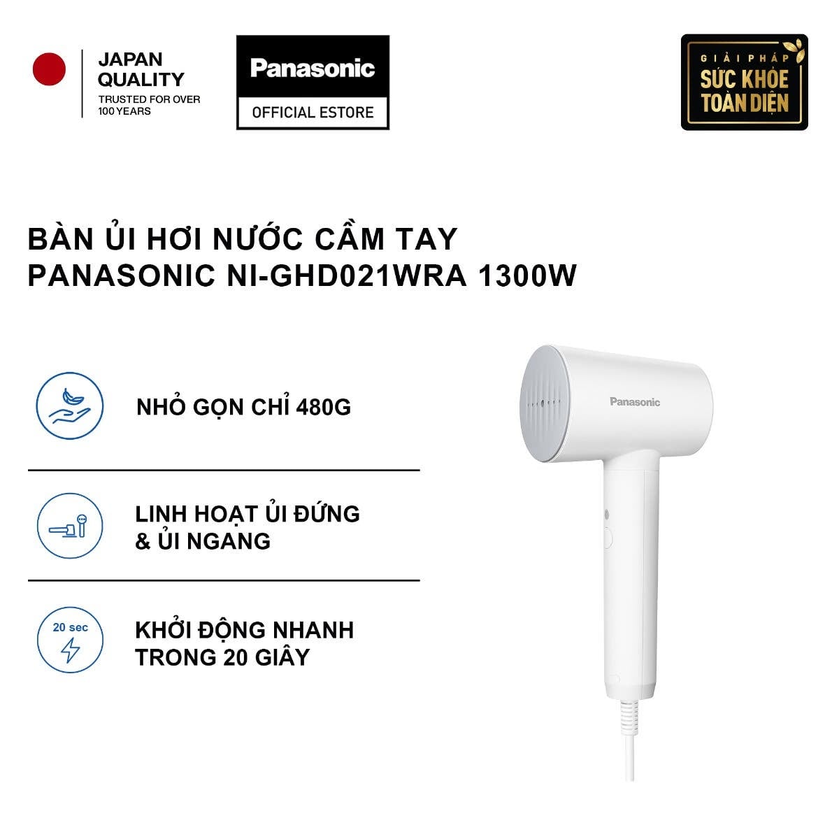 Bản ủi hơi nước cầm tay Panasonic NI-GHD021WRA – ảnh 3