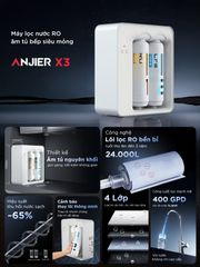 Máy lọc nước âm tủ bếp siêu mỏng ANJIER X3 ảnh 7