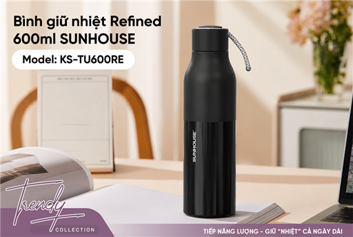 Bình giữ nhiệt refined 600ML Sunhouse KS-TU600RB – ảnh 5