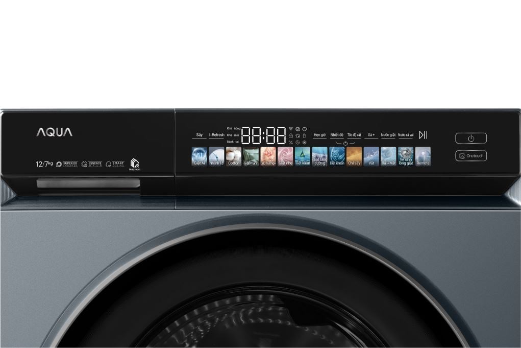 Máy giặt sấy Aqua AWD12-BD4377U1L(GN) - bảng điều khiển và tiện ích
