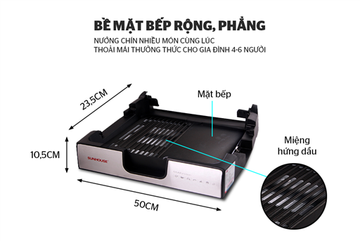 Bếp nướng điện Sunhouse SHD4603 – ảnh 4