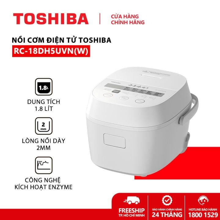 Nồi Cơm Điện Tử Toshiba RC-18DH5UVN(W)