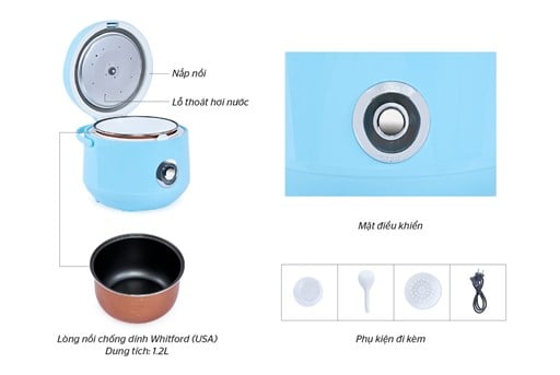 Nồi cơm điện 1.2L happy time HTD8522G – ảnh 8