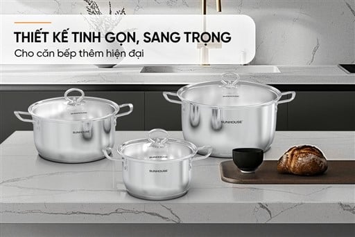 Bộ nồi inox 5 đáy Sunhouse SHG788 – ảnh 6
