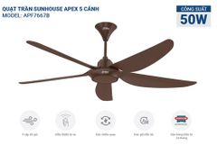 Quạt trần 5 cánh Sunhouse apex APF7667B ảnh 5