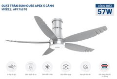 Quạt trần 5 cánh có đèn Sunhouse apex APF7681G ảnh 5