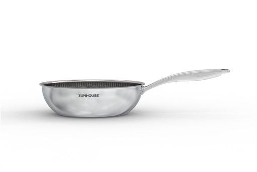 Chảo xào inox liền đáy hybrid Sunhouse IN26M8