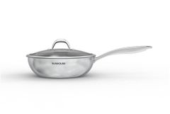 Chảo xào inox liền đáy hybrid Sunhouse healthy IN28M8VK