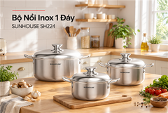 Bộ nồi inox 1 đáy Sunhouse SH224 ảnh 6