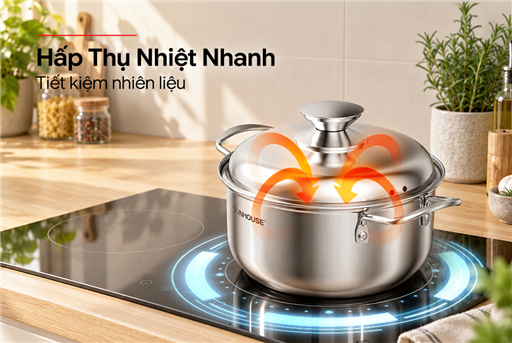 Bộ nồi inox 1 đáy Sunhouse SH224 – ảnh 8