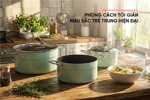 Bộ nồi nhôm chống dính đáy từ Sunhouse eco SHG1122MX – ảnh 7