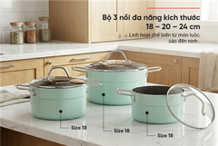 Bộ nồi nhôm chống dính đáy từ Sunhouse eco SHG1122MX ảnh 8