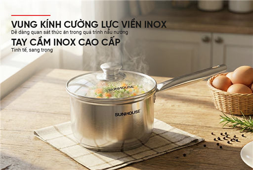 Quánh inox nắp kính Sunhouse SHG-MP14A – ảnh 7
