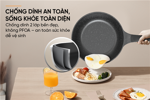 Chảo sâu chống dính siêu bền Sunhouse SBDS28B – ảnh 8