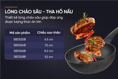 Chảo sâu chống dính siêu bền Sunhouse SBDS24B ảnh 8