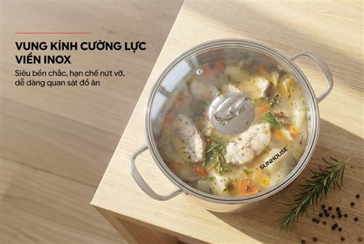 Nồi inox 3 đáy Sunhouse SHG338-20 – ảnh 6