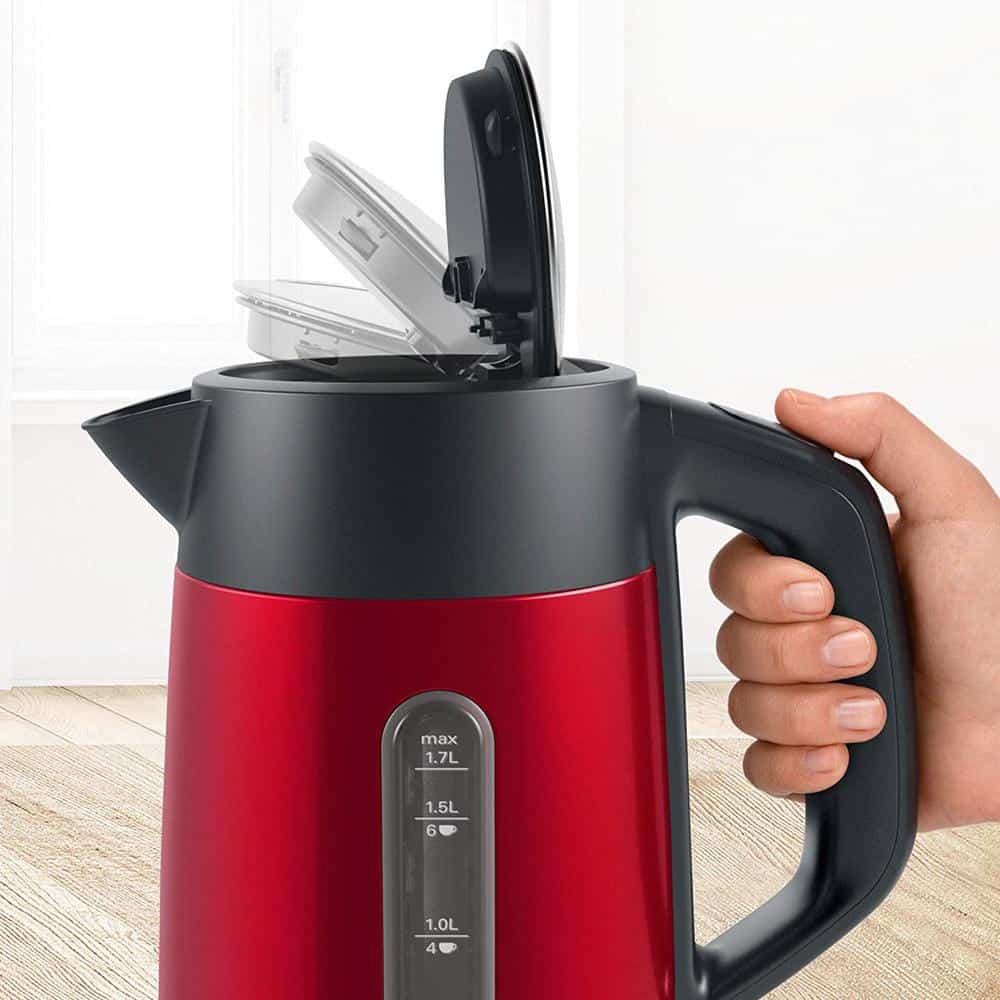 Đun nhanh 2400W – Đồ gia dụng Bosch TWK4P434 Ấm Siêu Tốc 1.7L Red