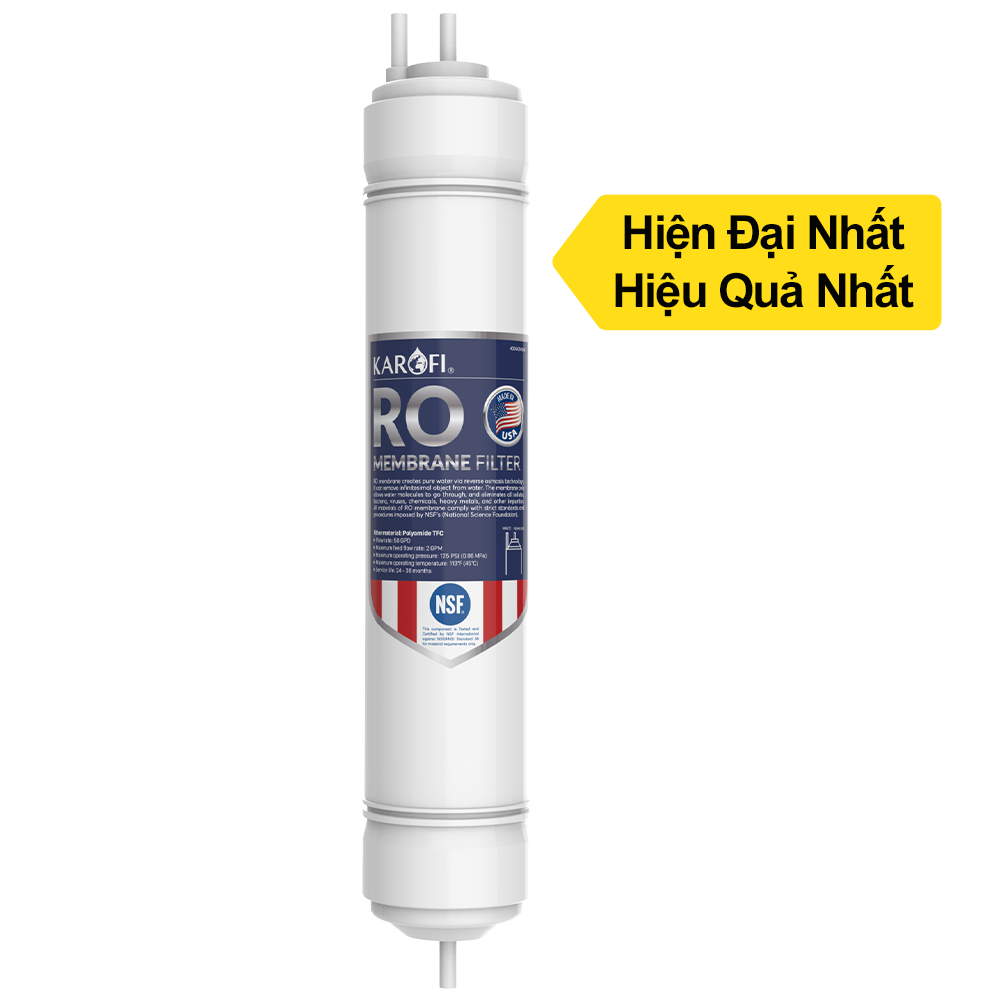 Màng RO Mỹ 100 GPD KAROFI thay nhanh