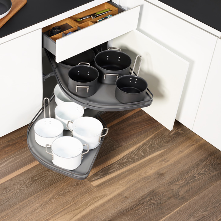 Bộ Rổ Góc Lemans II Trắng Xoay Phải Hafele 541.32.670 – ảnh 6